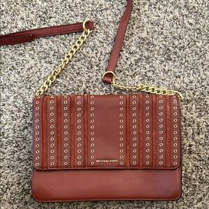 Michael Kors Red Studded Crossbody Bag
